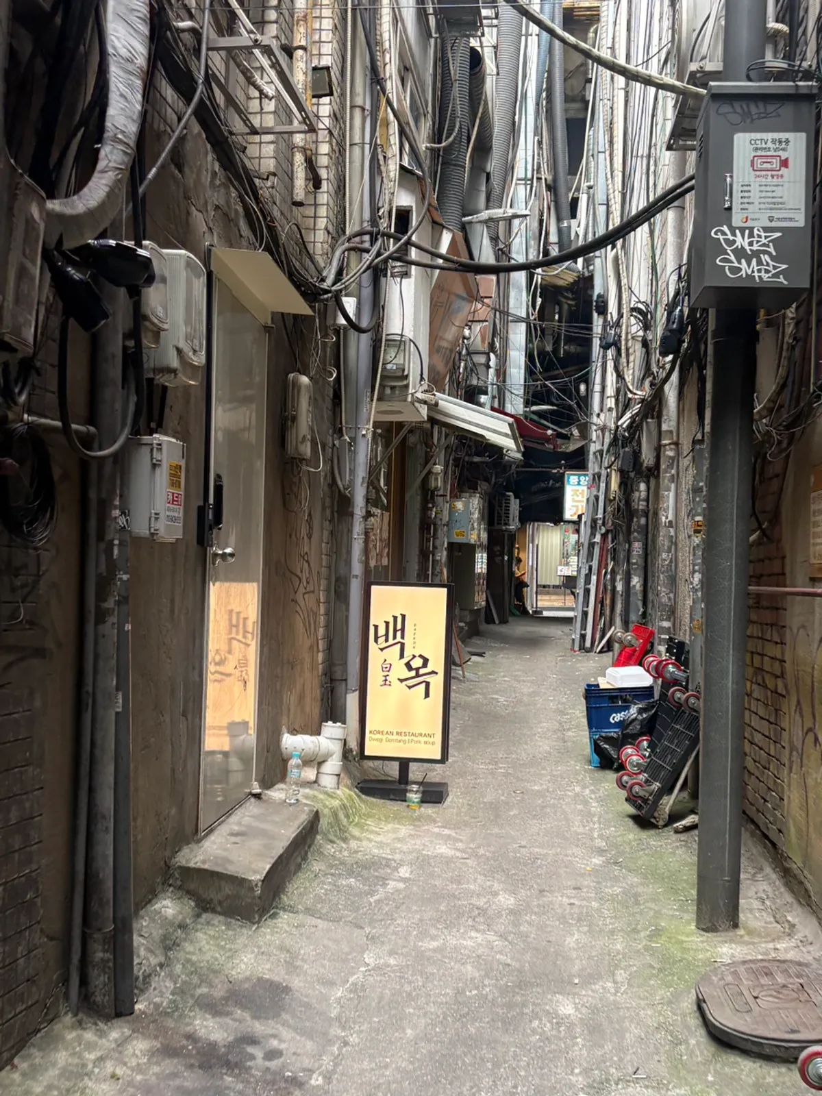 Exterior of Baekok Myeongdong tucked in an alley off Myeongdong 8-gil