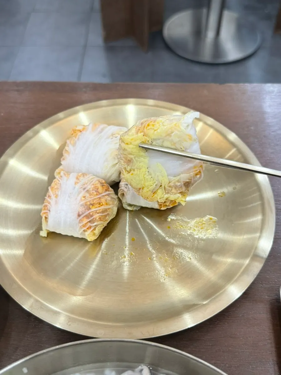 Kimchi cabbage dumpling packed with filling