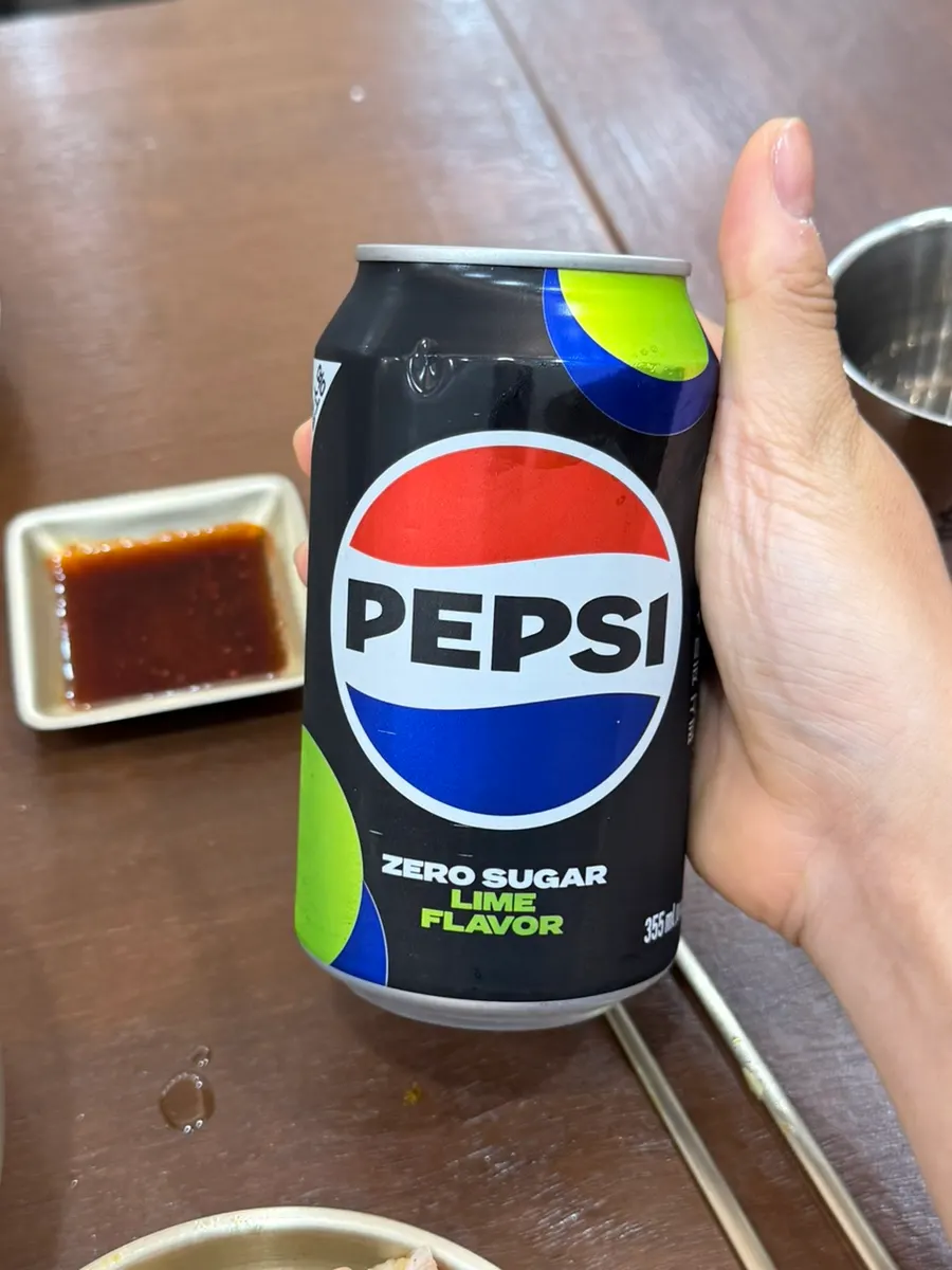 Pepsi Zero ordered to finish the meal