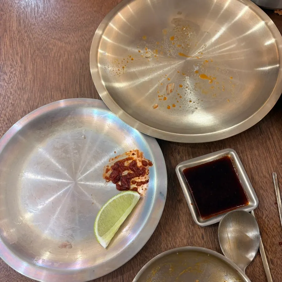 Table set with cold pork and cabbage dumplings together
