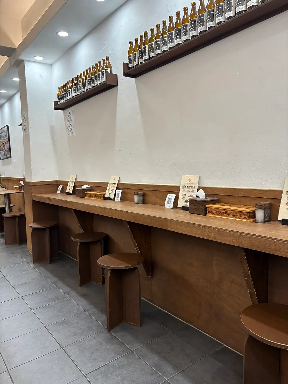 Solo bar counter seating at Baekok Myeongdong
