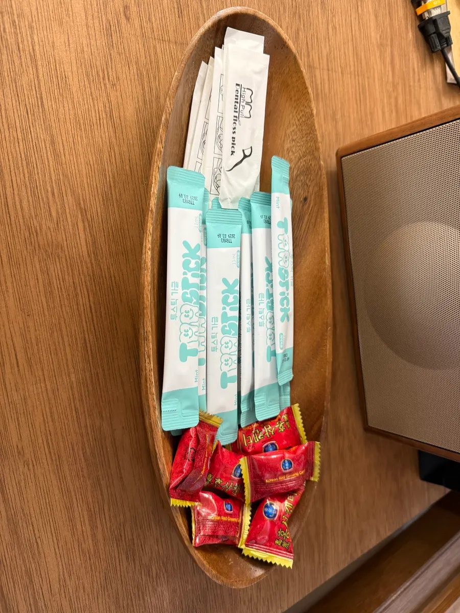 Red ginseng candy and mouthwash offered at the counter