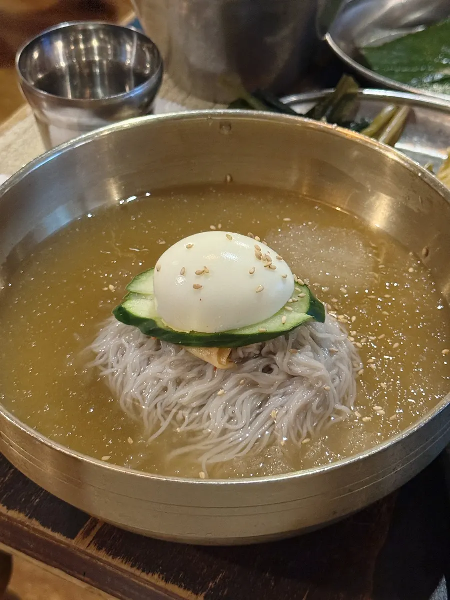 Dongchimi water naengmyeon ordered as a finishing dish