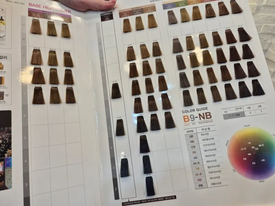 Color chart consultation before dyeing