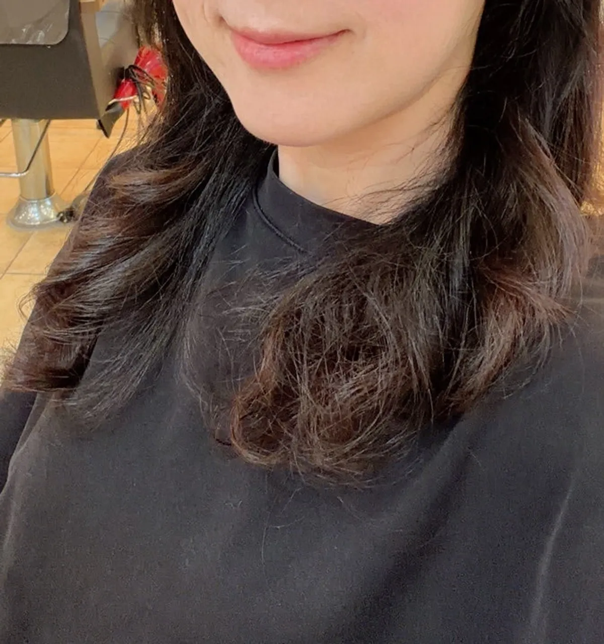 Shiny hair after the 4-step clinic at Yerideu in Myeongdong
