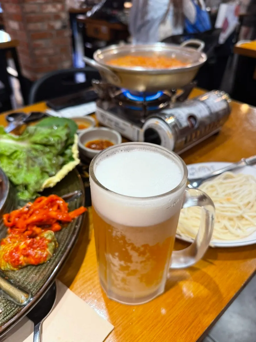 Draft beer before the main dish