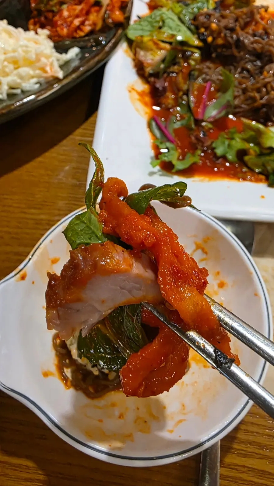 Jokbal meal with pickled radish