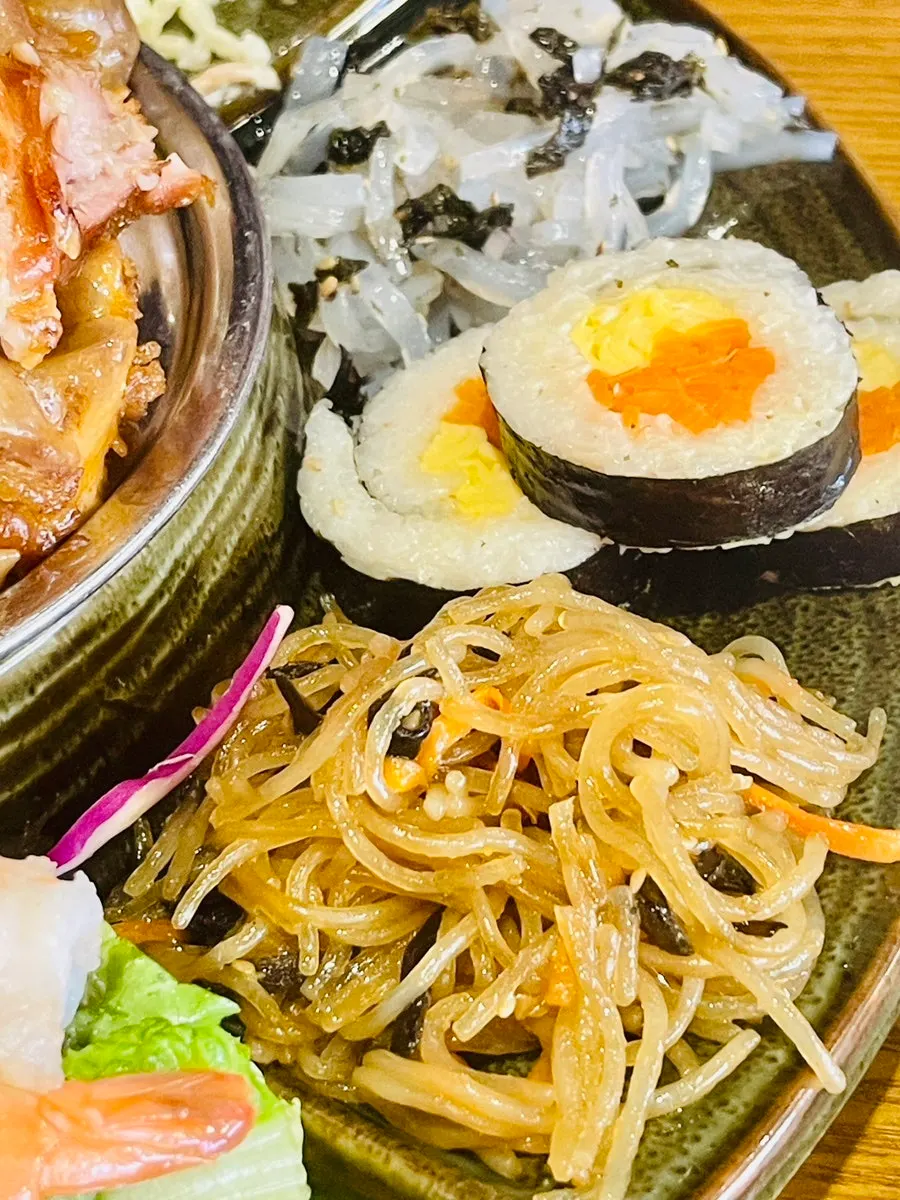 Gimbap served as a side dish