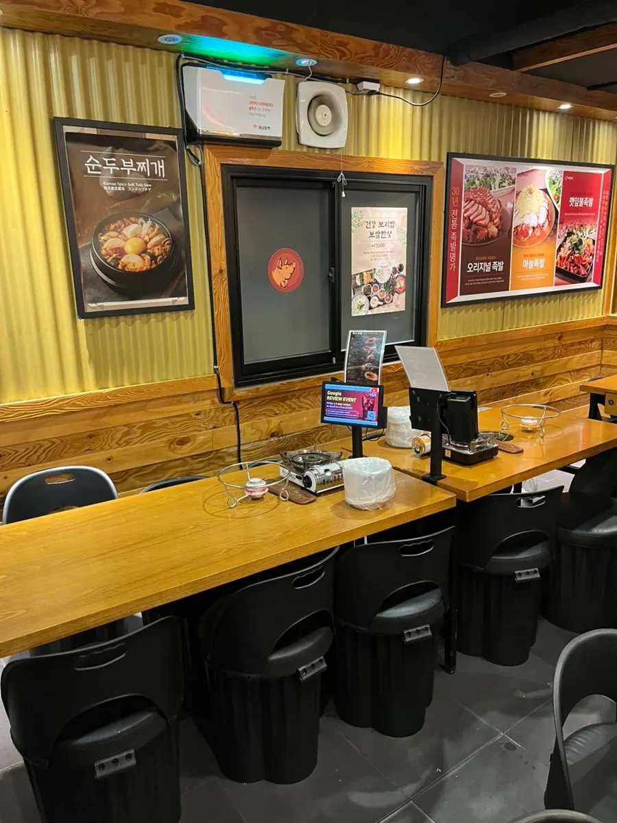 Tables inside Miss Jokbal Myeongdong branch