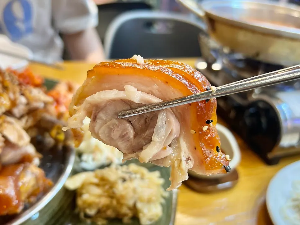Close-up of jokbal with skin and meat mixed together