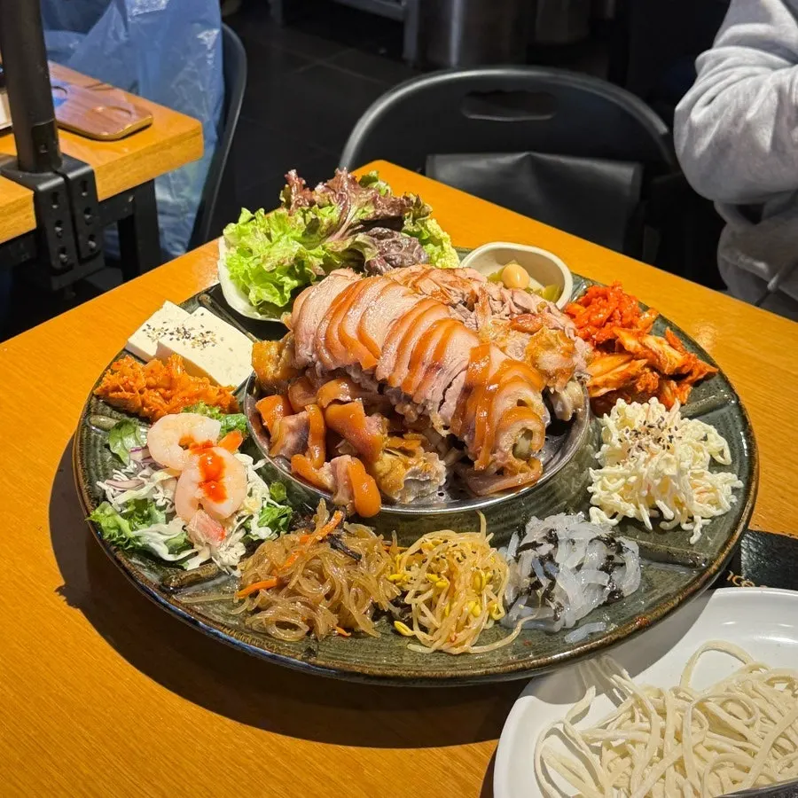 Close-up of the Miss Jokbal menu board