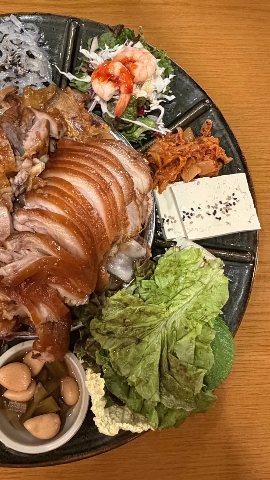 Close-up of a tender piece of jokbal meat