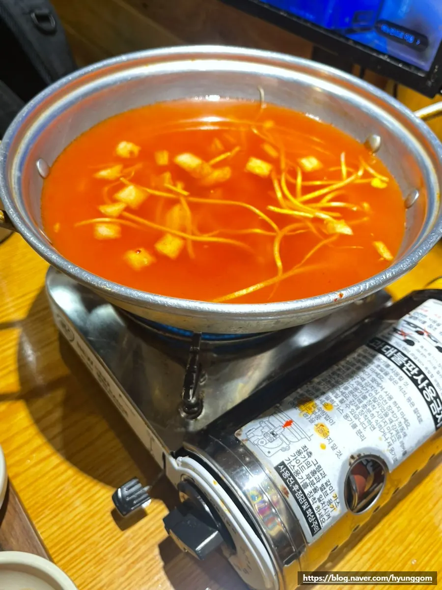 Suggested eating order guide and kimchi bean sprout soup
