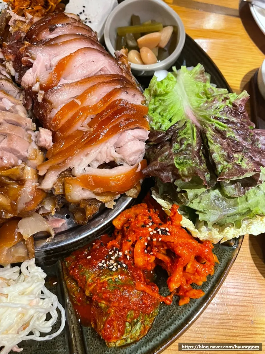 Japchae, gimbap, and other accompanying side dishes
