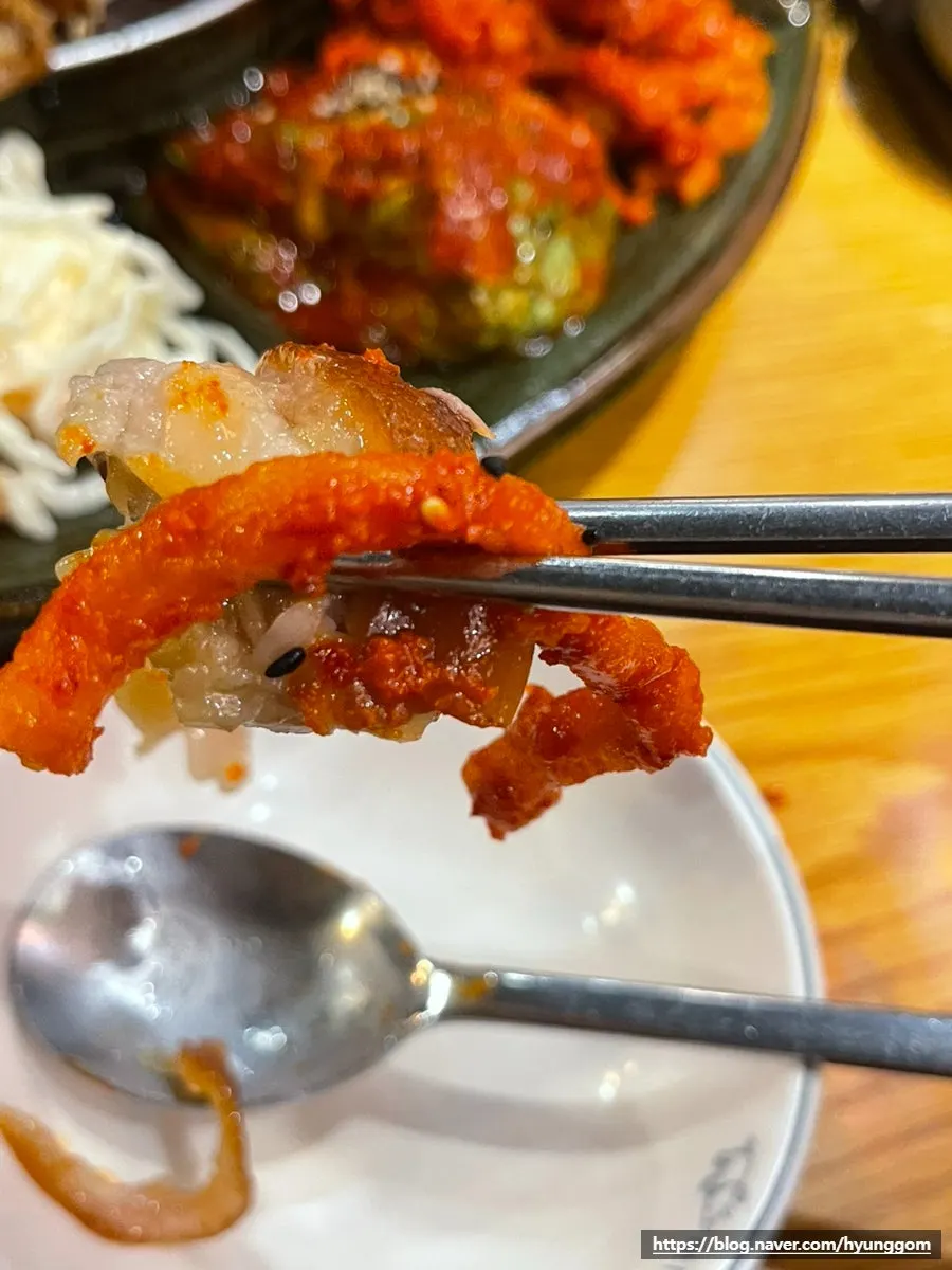 Close-up of tender jokbal meat