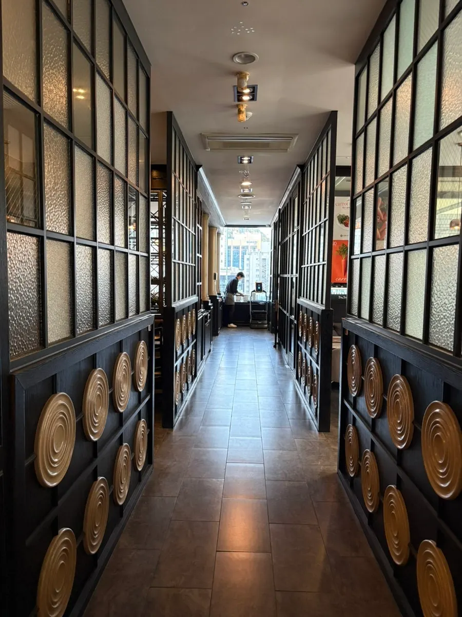 Straight corridor with a window view