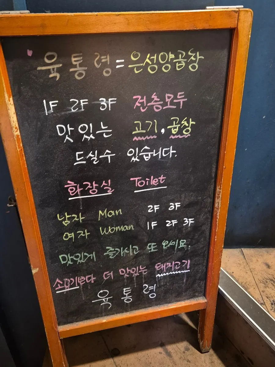 Small tables on the first floor of Yuktongnyeong