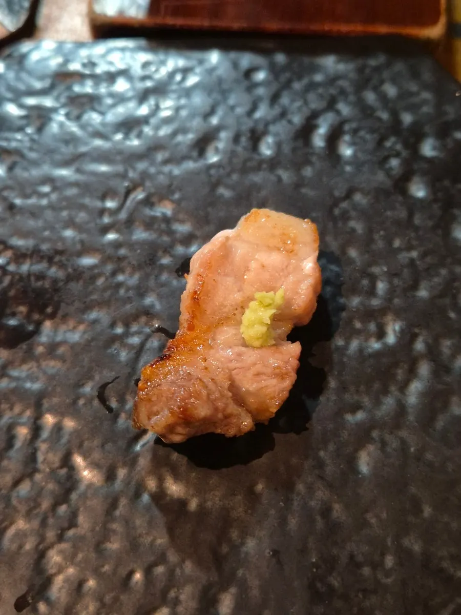 Golden-brown grilled pork belly