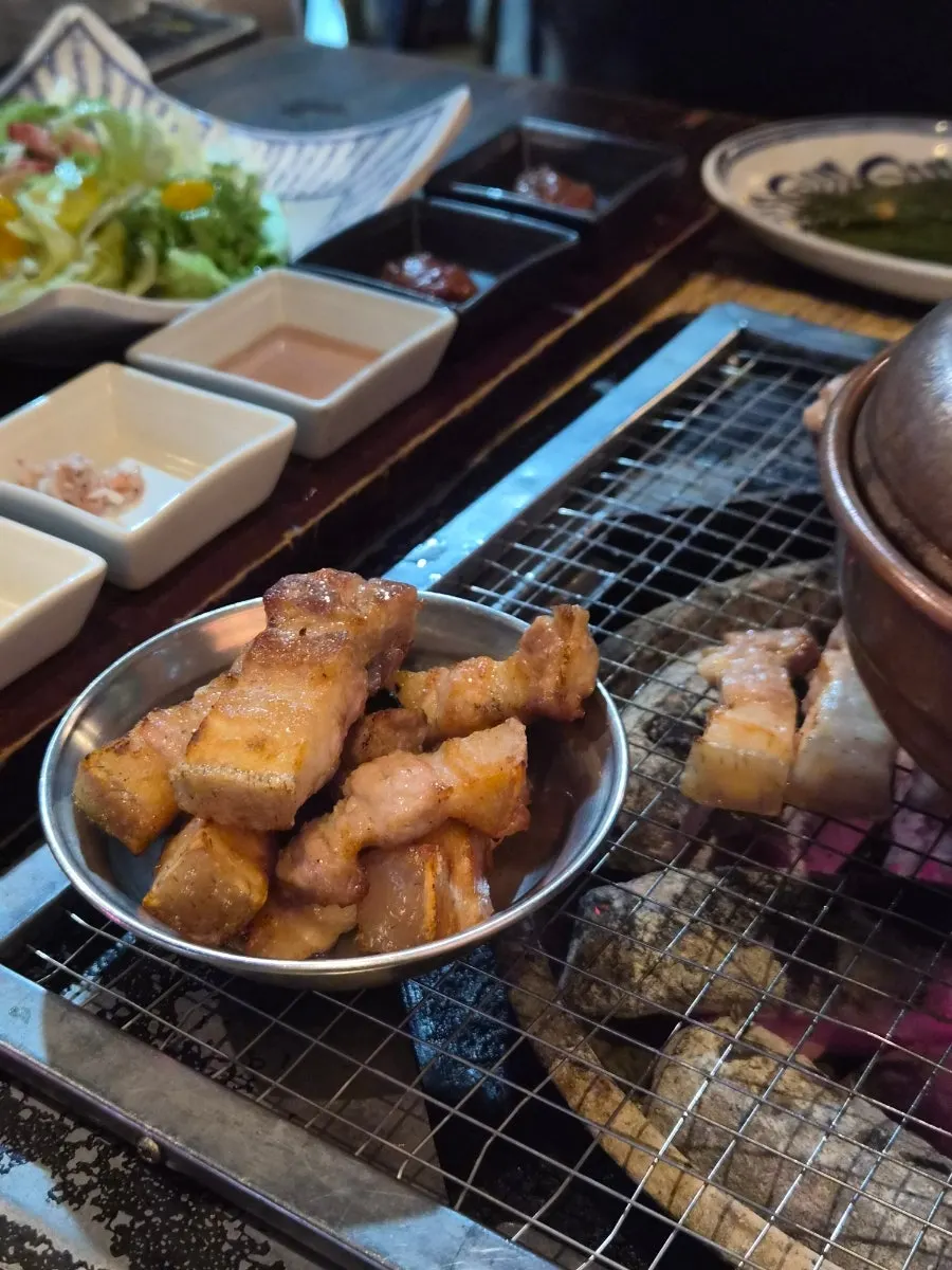 A bowl holding the fully cooked meat