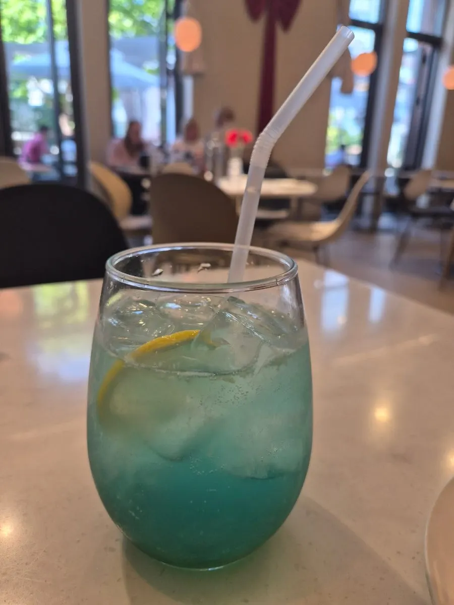 Blue-tinted blue lemonade at Seventy Four
