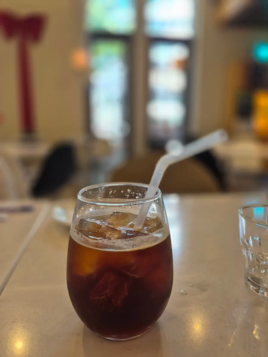 A glass of iced americano at Seventy Four