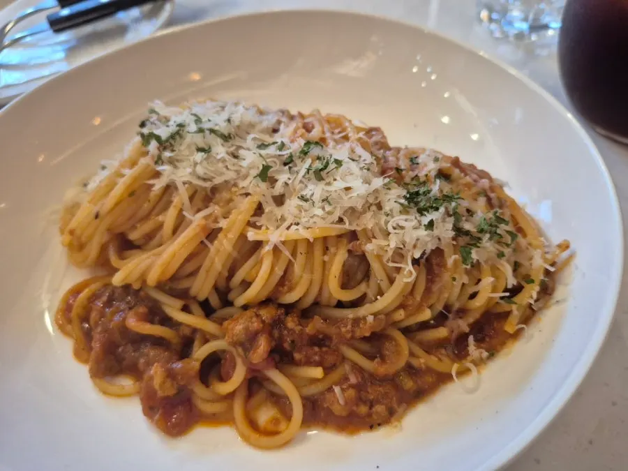 Seventy Four's ragu pasta loaded with meat