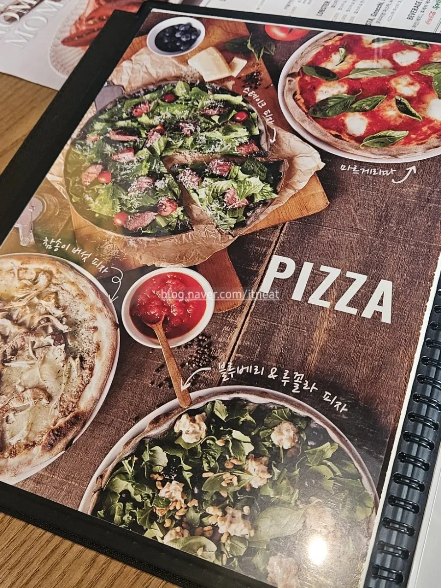 Vertical page of the menu
