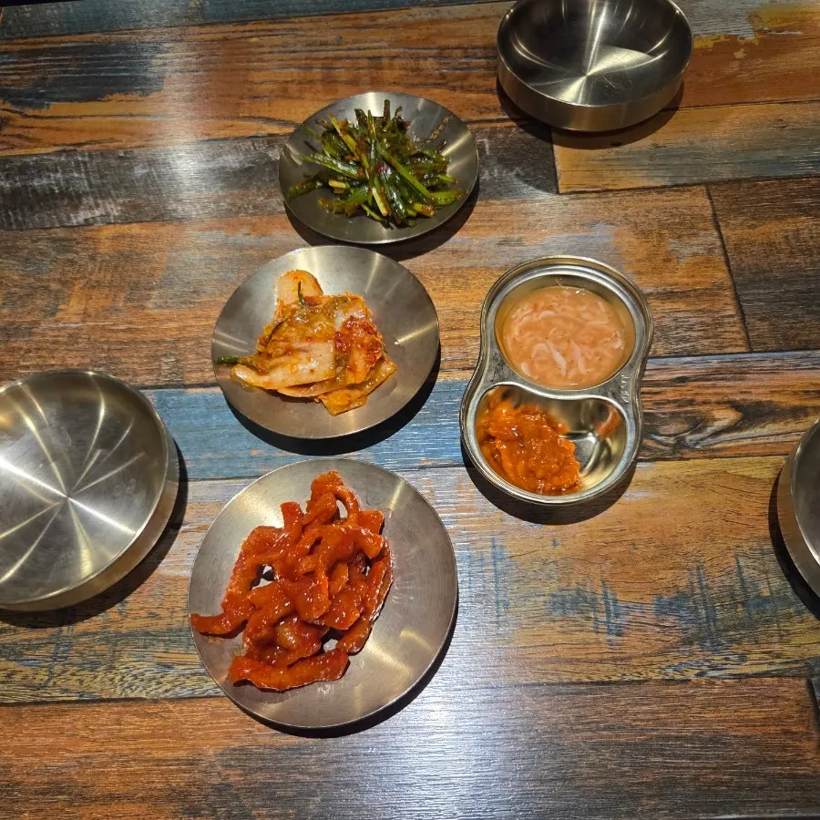 Table set with basic banchan
