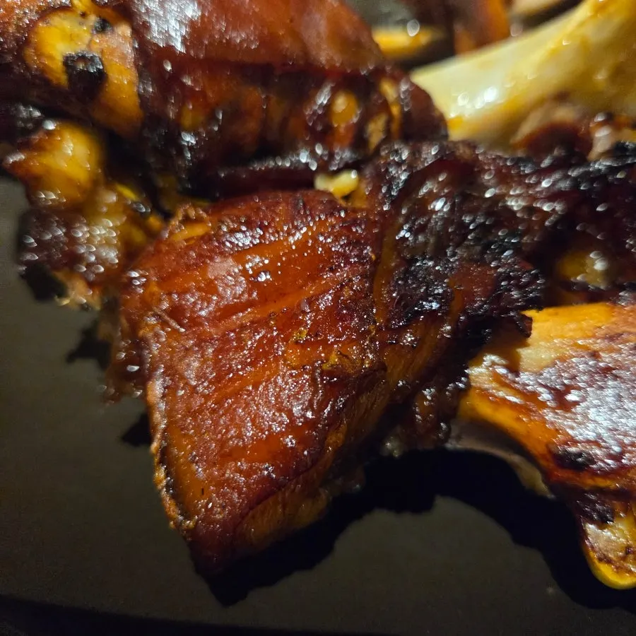 Oven-roasted jokbal served with lettuce wraps
