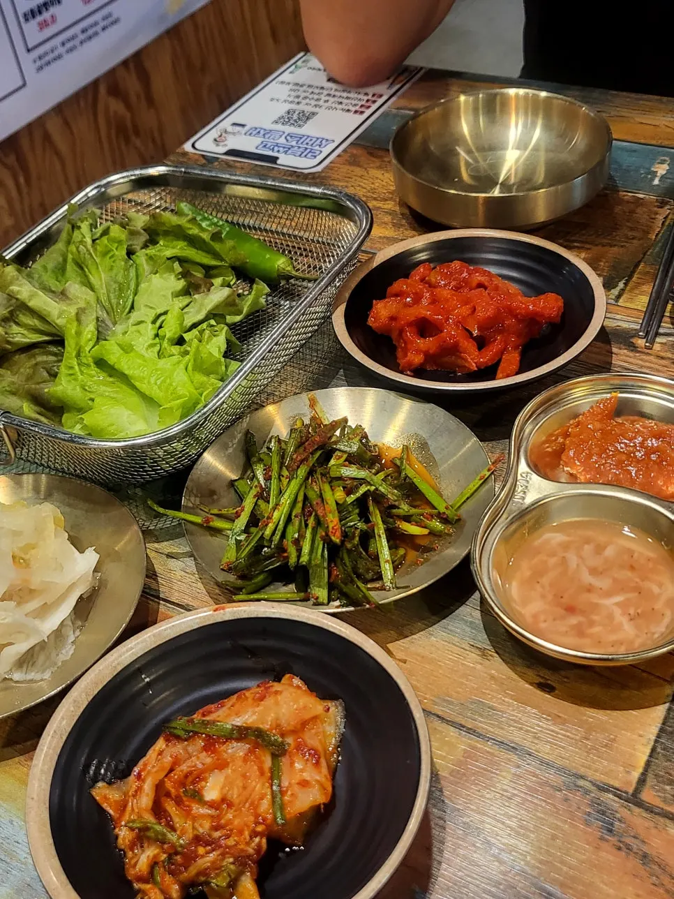 Basic side dishes including radish salad