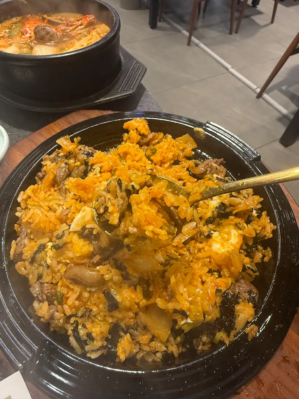 Skillet kimchi fried rice