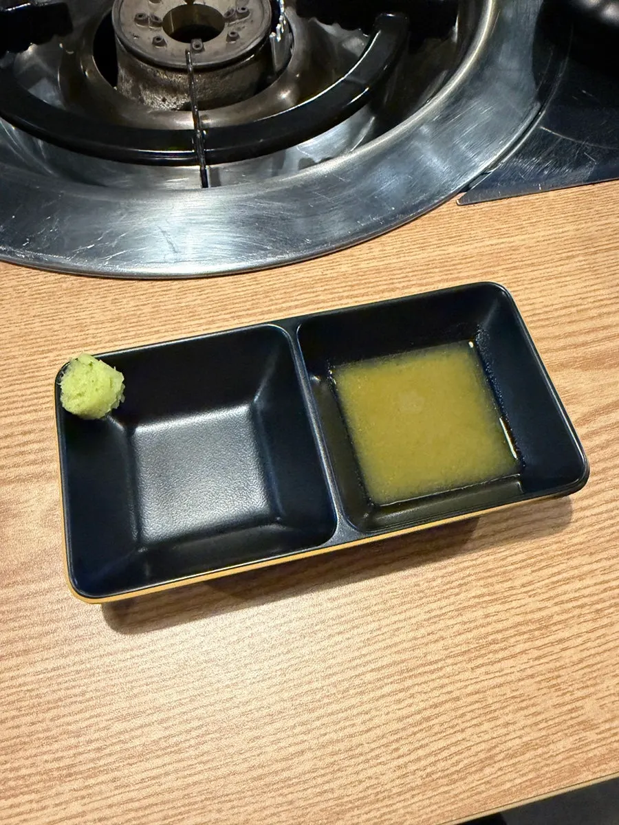 Included sauces and wasabi sauce