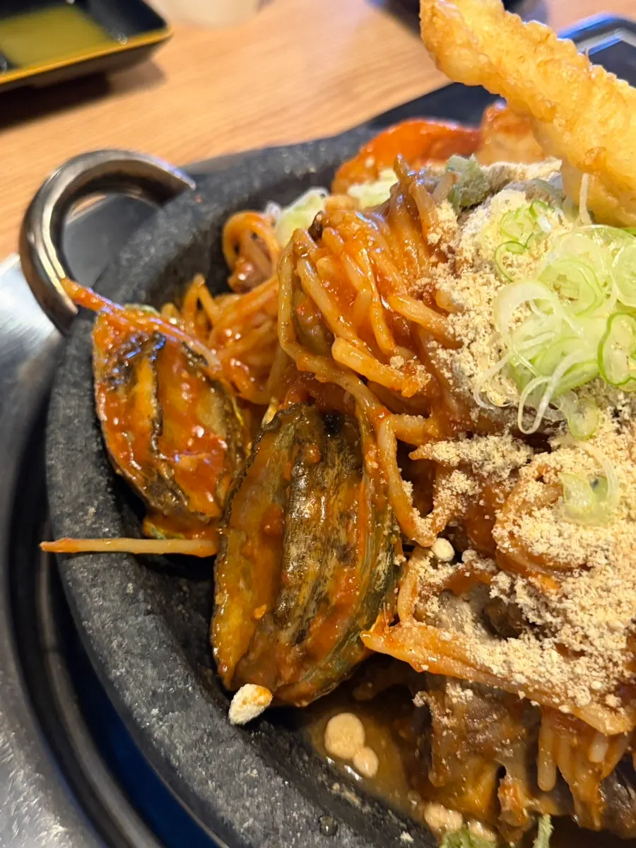 Abalone in hot stone seafood pork bone jjim