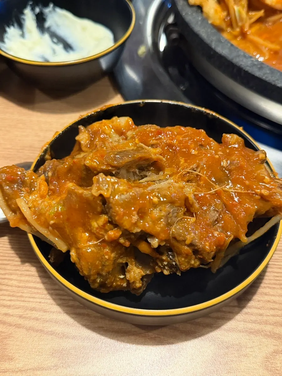 Large piece of pork bone jjim meat