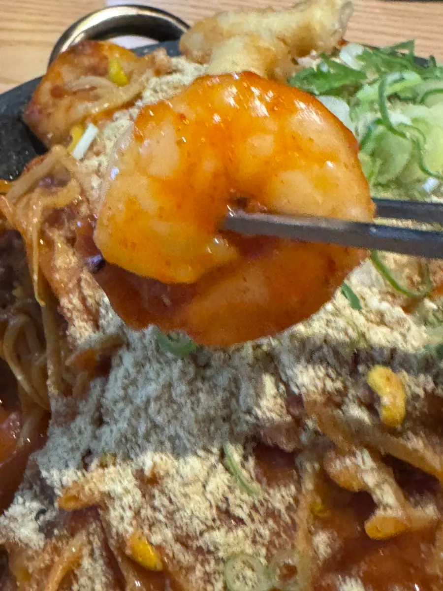 Meaty pork backbones and seafood