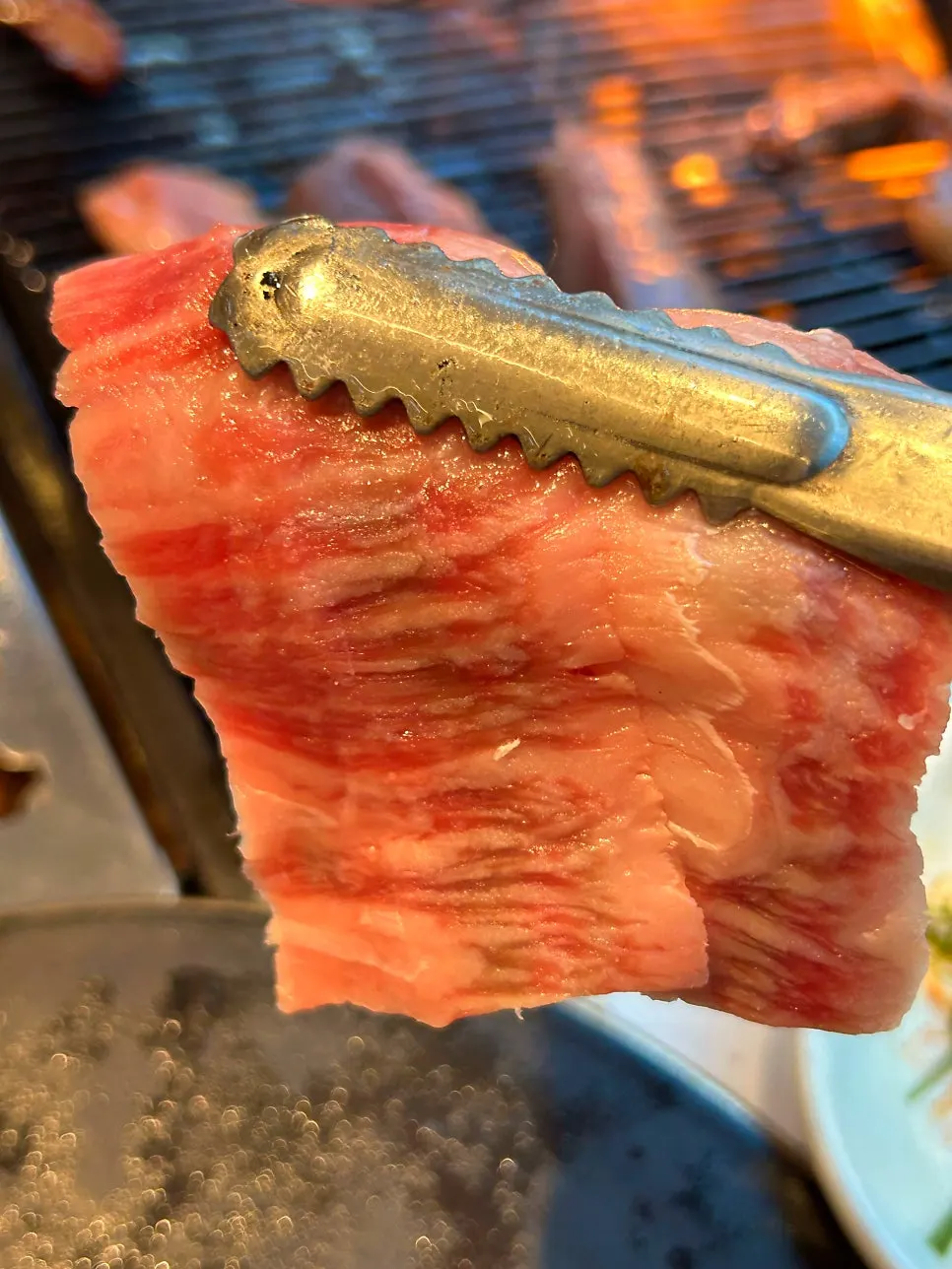 비계와 살코기가 어우러진 한우갈비살