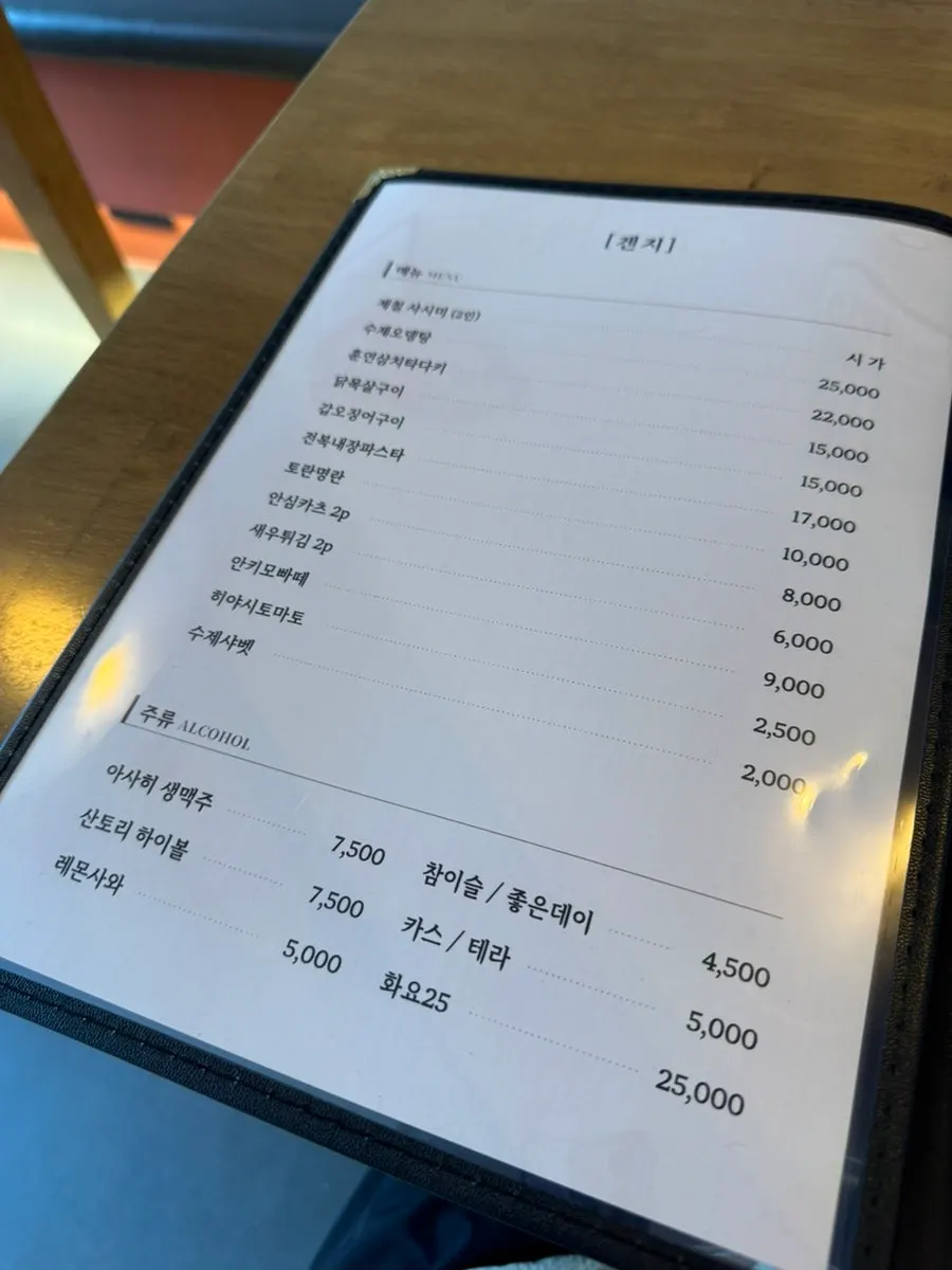 Izakaya Genji's menu