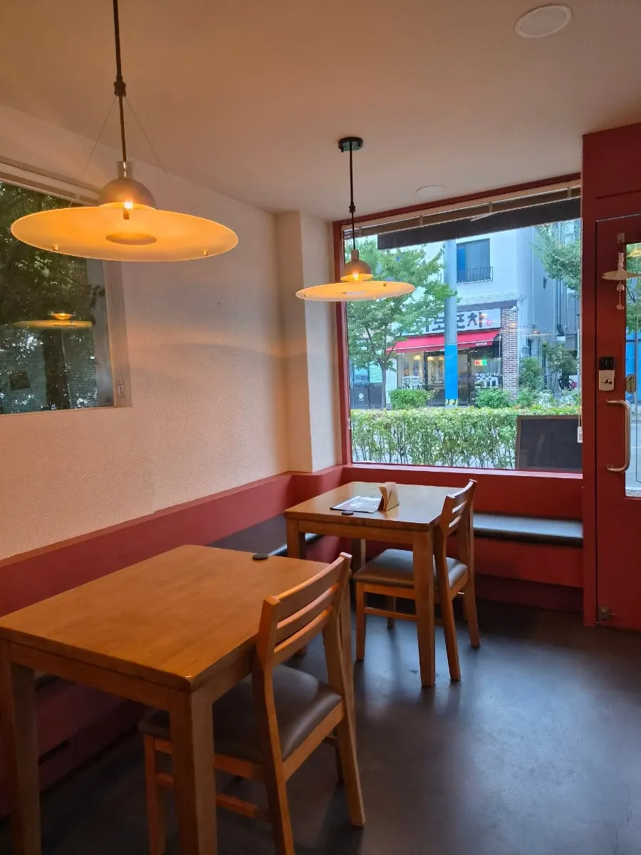Seating by the full window with a view outside