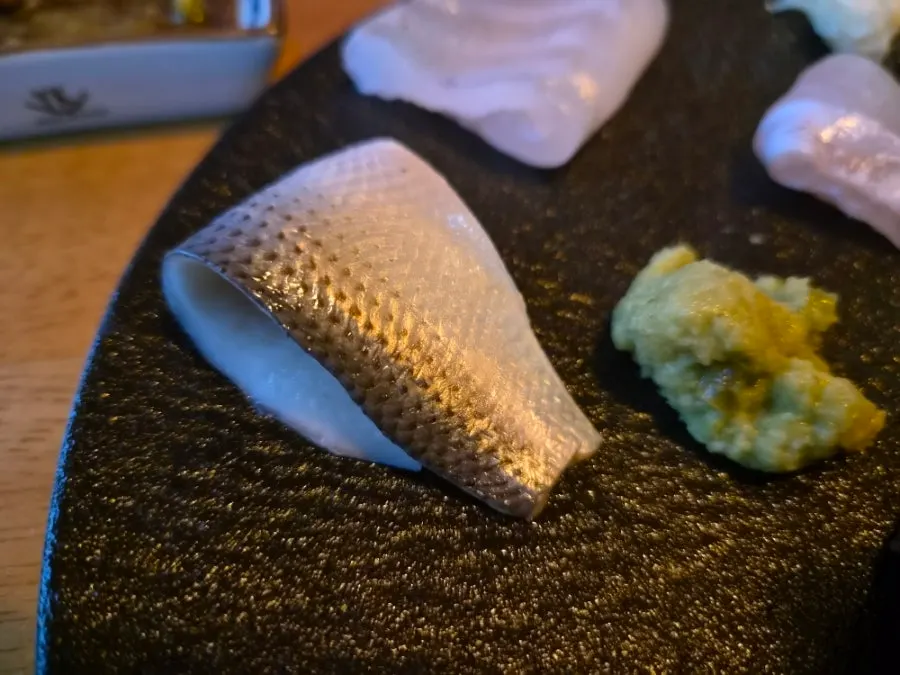 Close-up of the mixed sashimi platter