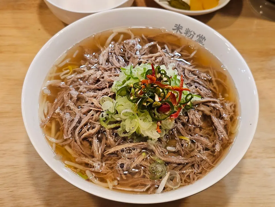 Tender beef brisket pho