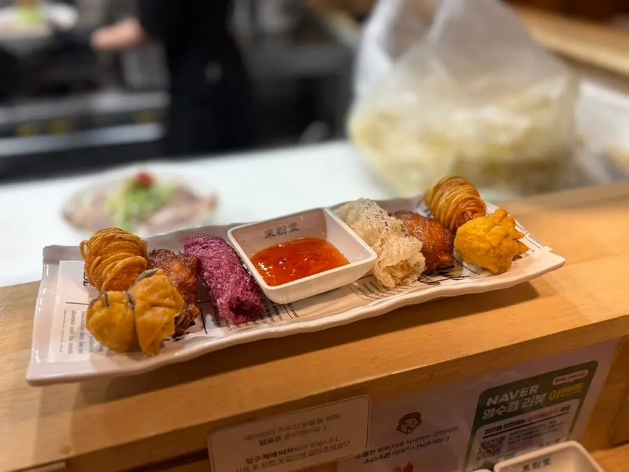 Full table spread of the ordered menu at Mibundang Myeongji Branch