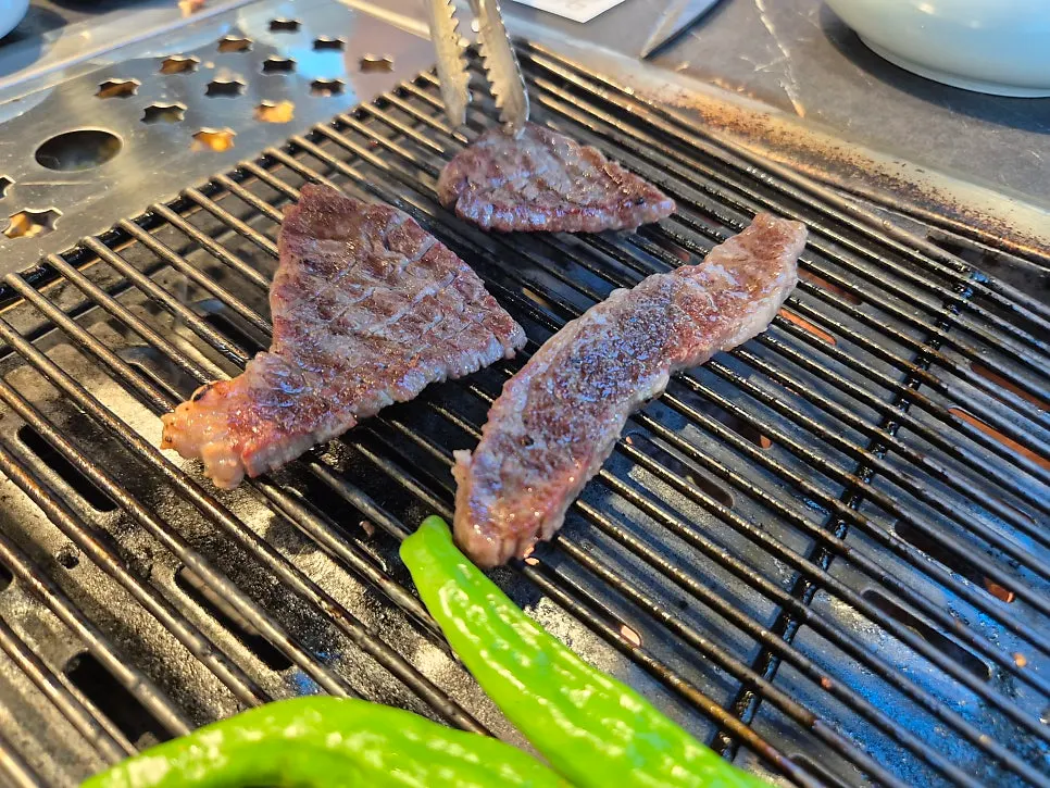 Clean-tasting grilled hanwoo striploin