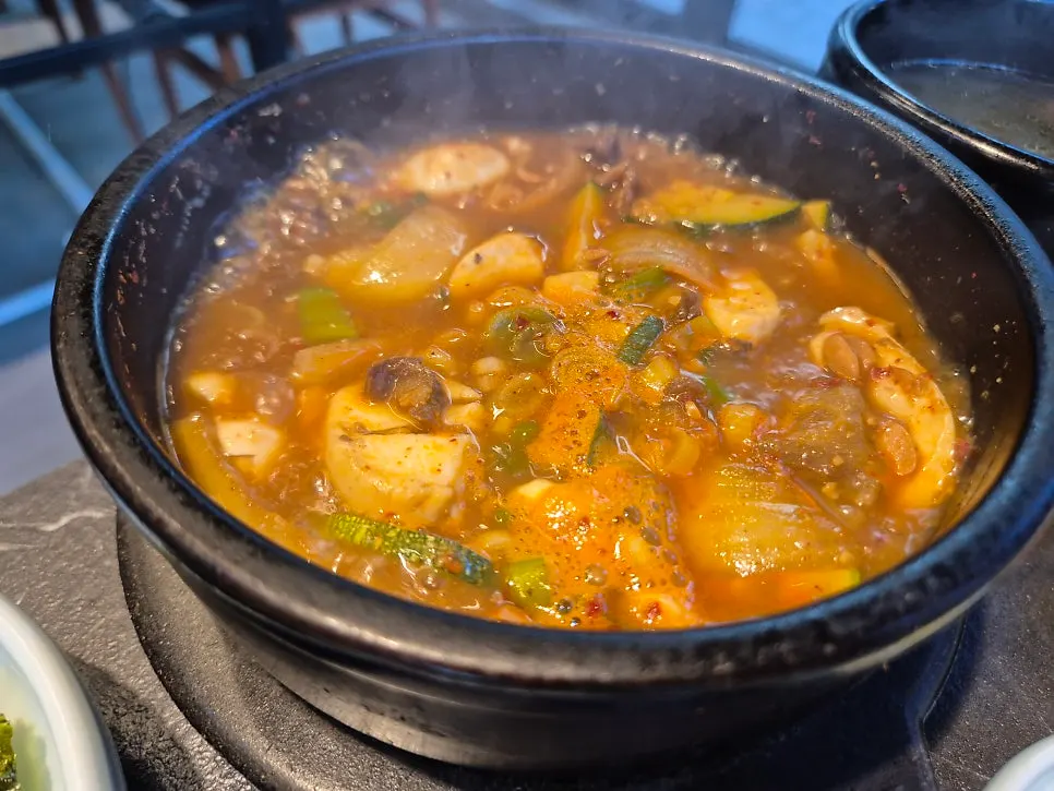 Meat doenjang stew ordered as a meal menu item
