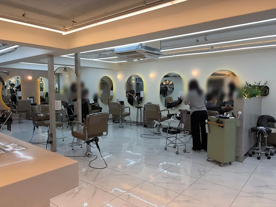Bright, pleasant hair salon interior
