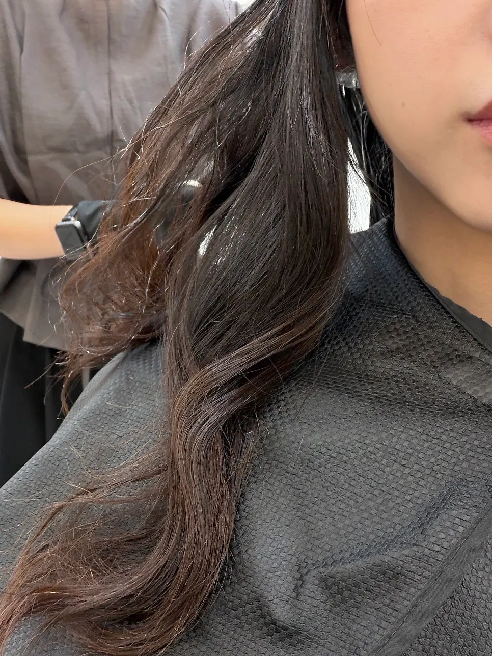Bob haircut before toning down the color