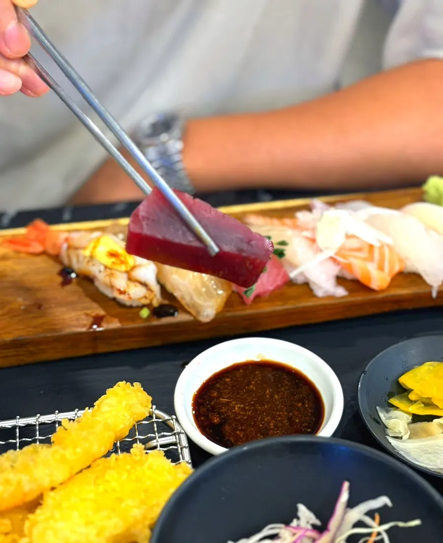 Premium sashimi set table setting