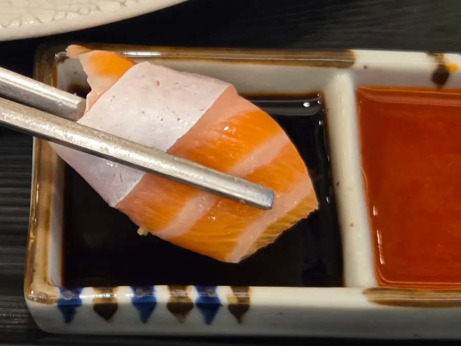 A sashimi platter portion generous enough for two