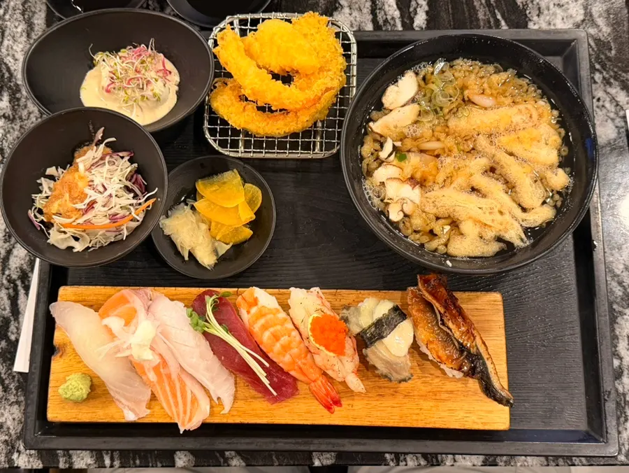A tray of the upgraded Sushi Platter