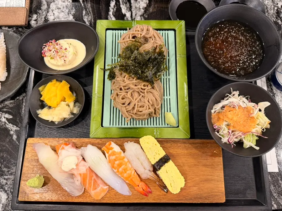 The ₩18,500 Soba Sushi Platter set