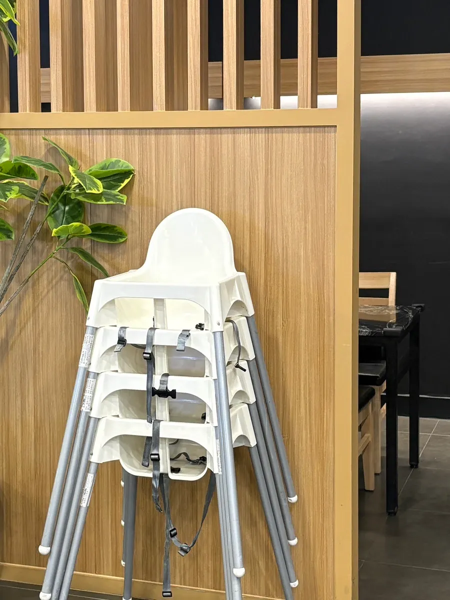 High chair provided at the restaurant